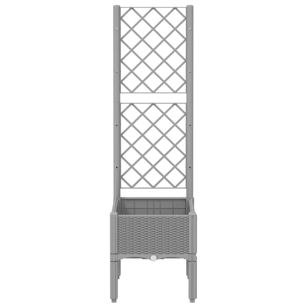 vidaXL Donica ogrodowa z kratką, jasnoszara, 40x40x142 cm, PP