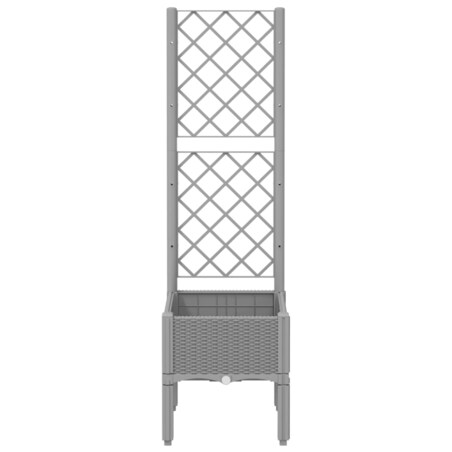 vidaXL Donica ogrodowa z kratką, jasnoszara, 40x40x142 cm, PP
