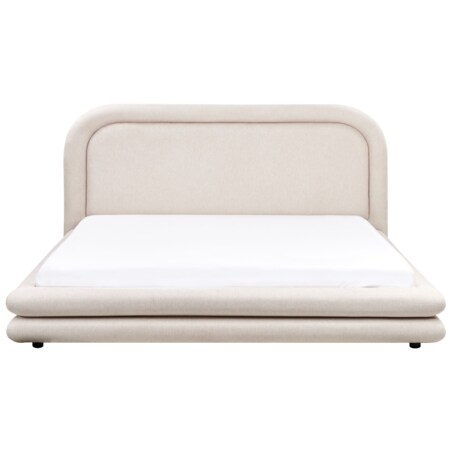Łóżko Len syntetyczny LAVARDENS 180 x 200 cm Jasnobeżowy