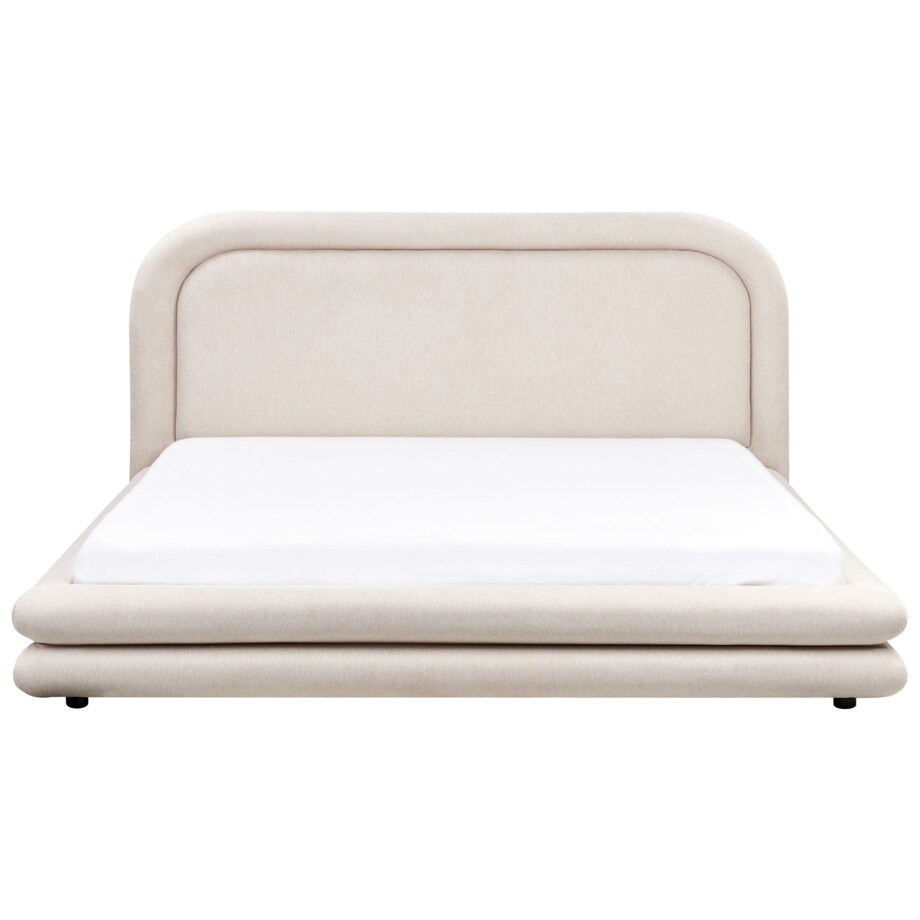 Łóżko Len syntetyczny LAVARDENS 180 x 200 cm Jasnobeżowy