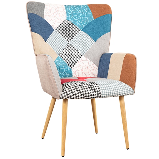 Fotel do salonu wypoczynkowy uszak nowoczesny patchwork tapicerowany