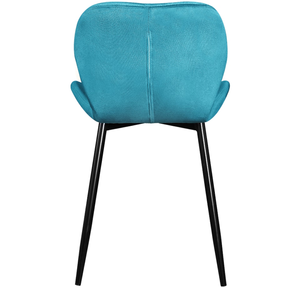 Krzesło tapicerowane welurowe pikowane turkusowe do salonu jadalni