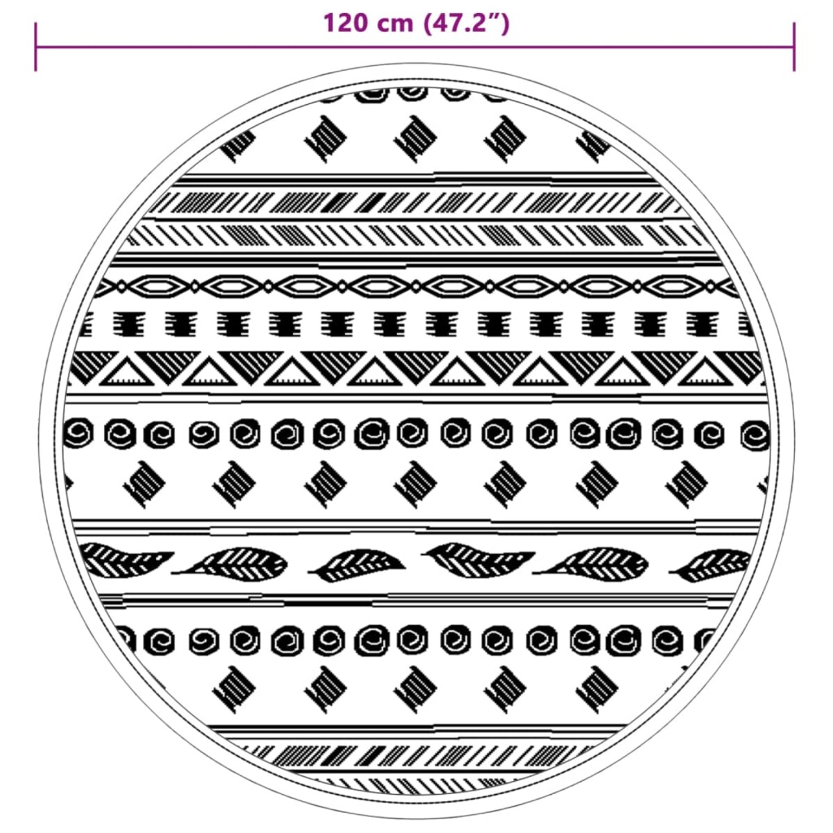vidaXL Dywan na zewnątrz, ARAKIL szary, Ø120 cm, PP