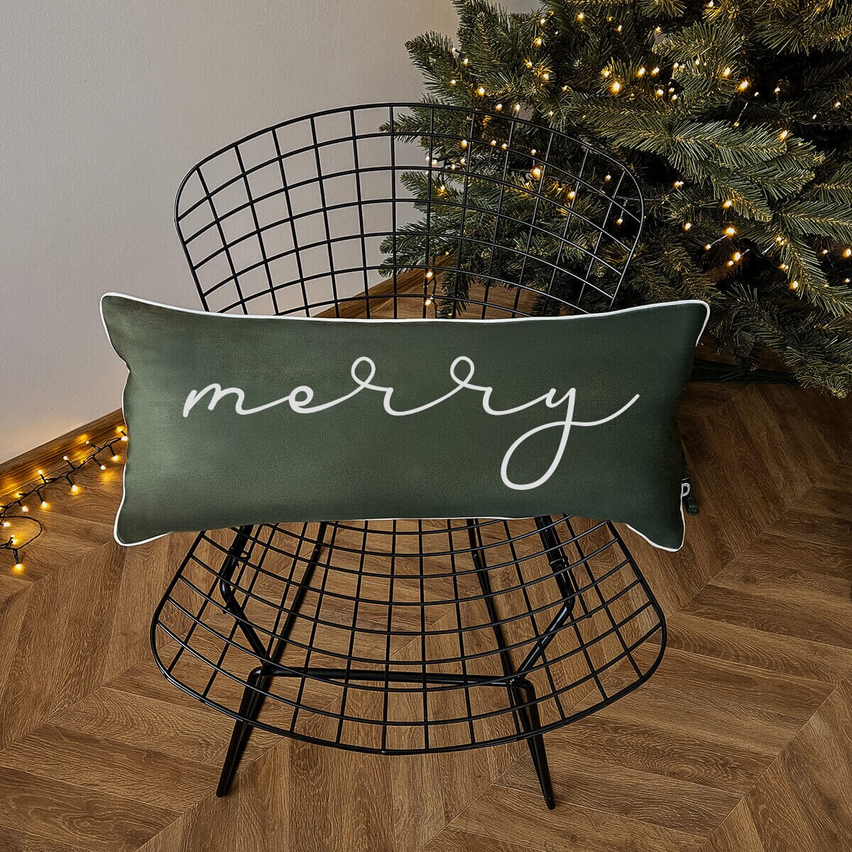 Poduszka XMAS wzór XM38 | Oliwkowe Merry 30 x 70 cm