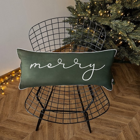 Poduszka XMAS wzór XM38 | Oliwkowe Merry 30 x 70 cm