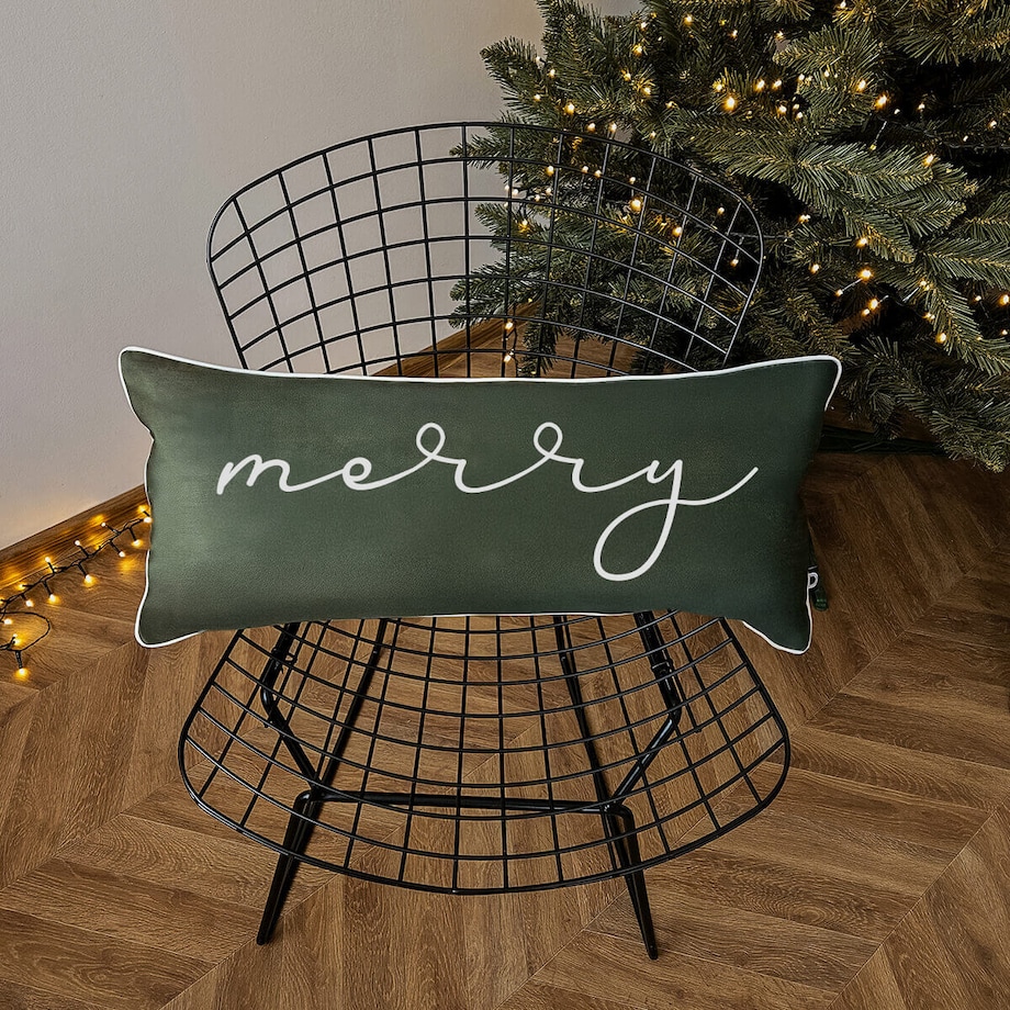 Poduszka XMAS wzór XM38 | Oliwkowe Merry 30 x 70 cm