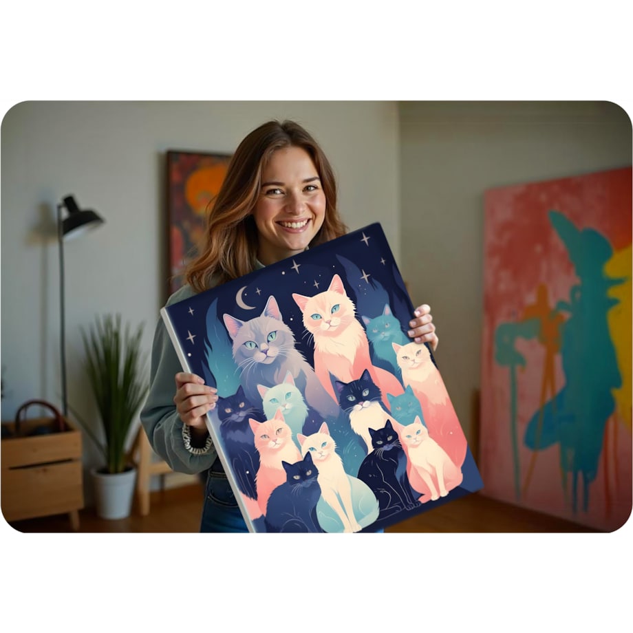 Malowanie po numerach obraz z ramą 40x50 Koty Massido