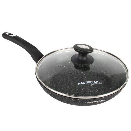 Patelnia Granitowa Pokrywka 26 Cm Plaster Miodu Indukcja Gaz 2.0L Wysoka 5.0