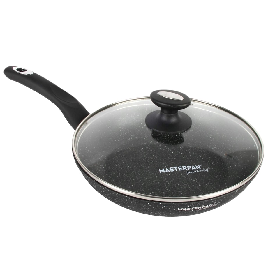 Patelnia Granitowa Pokrywka 26 Cm Plaster Miodu Indukcja Gaz 2.0L Wysoka 5.0