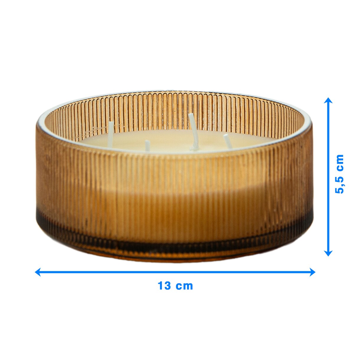 Świeca Zapachowa Świeczka Amber Wood Świąteczna 13 Cm Okrągła Dekoracja Szklana