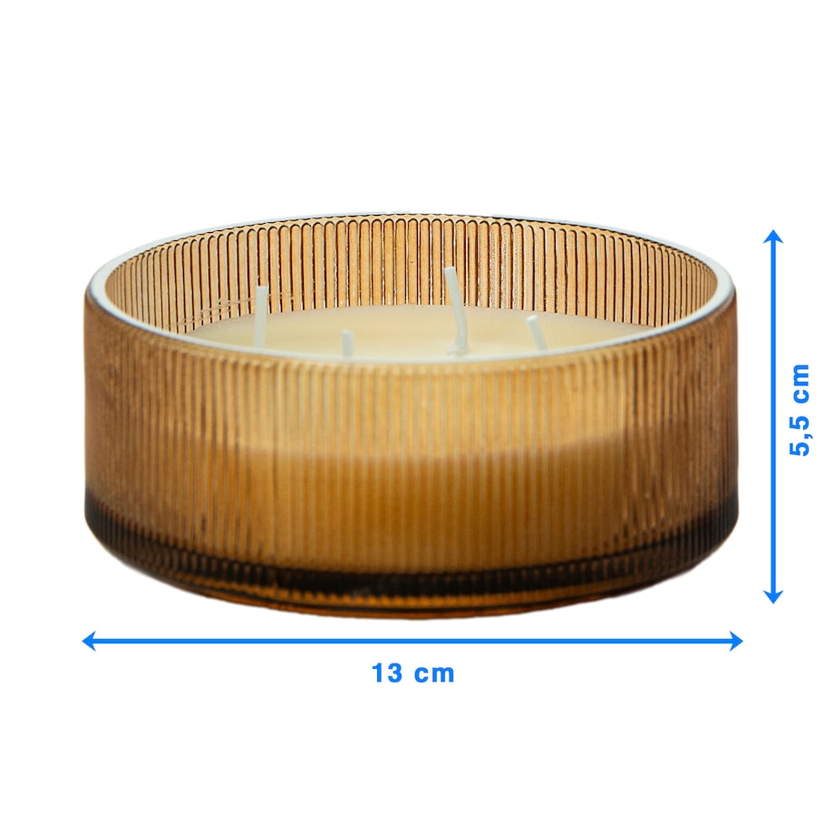 Świeca Zapachowa Świeczka Amber Wood Świąteczna 13 Cm Okrągła Dekoracja Szklana