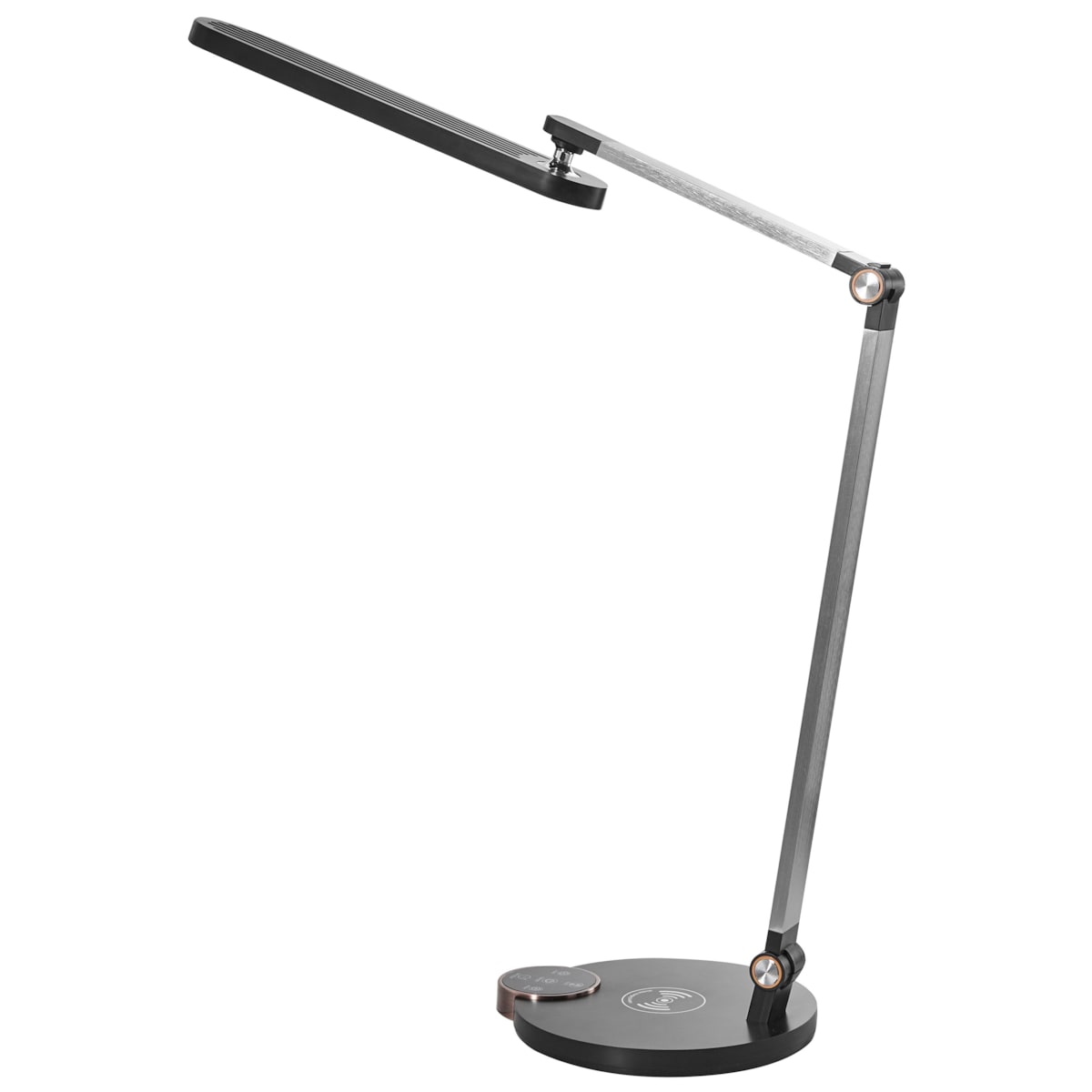 Lampa biurkowa LED CAROY Z ładowarką indukcyjną Czarny