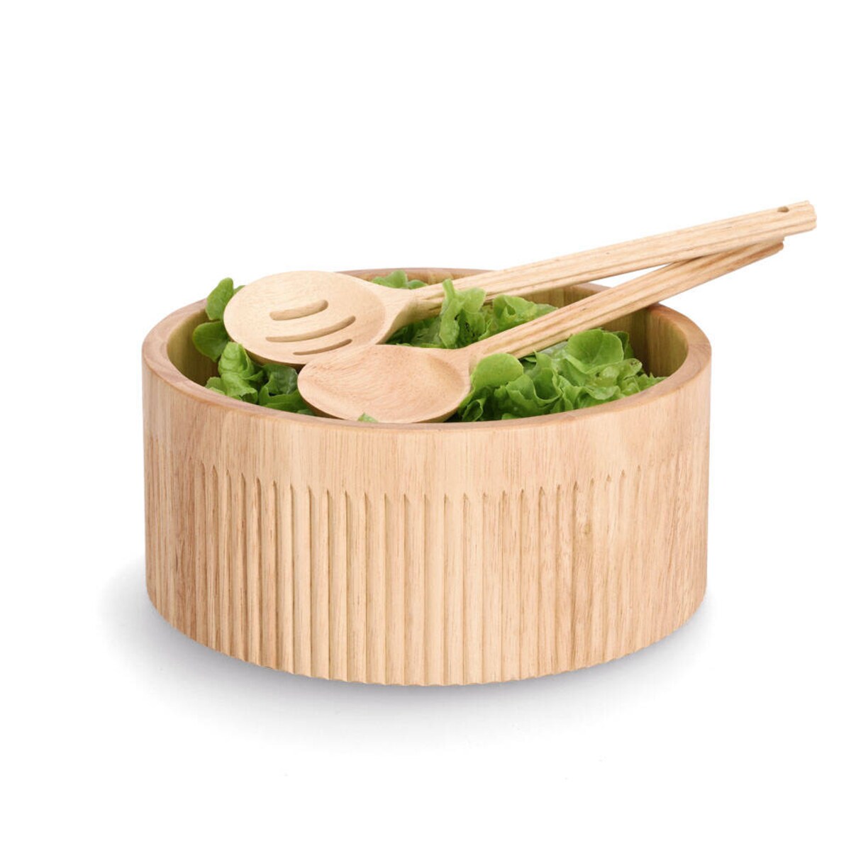 Cylindryczna miska w prążki, bambus, Ø 27 x 12 cm