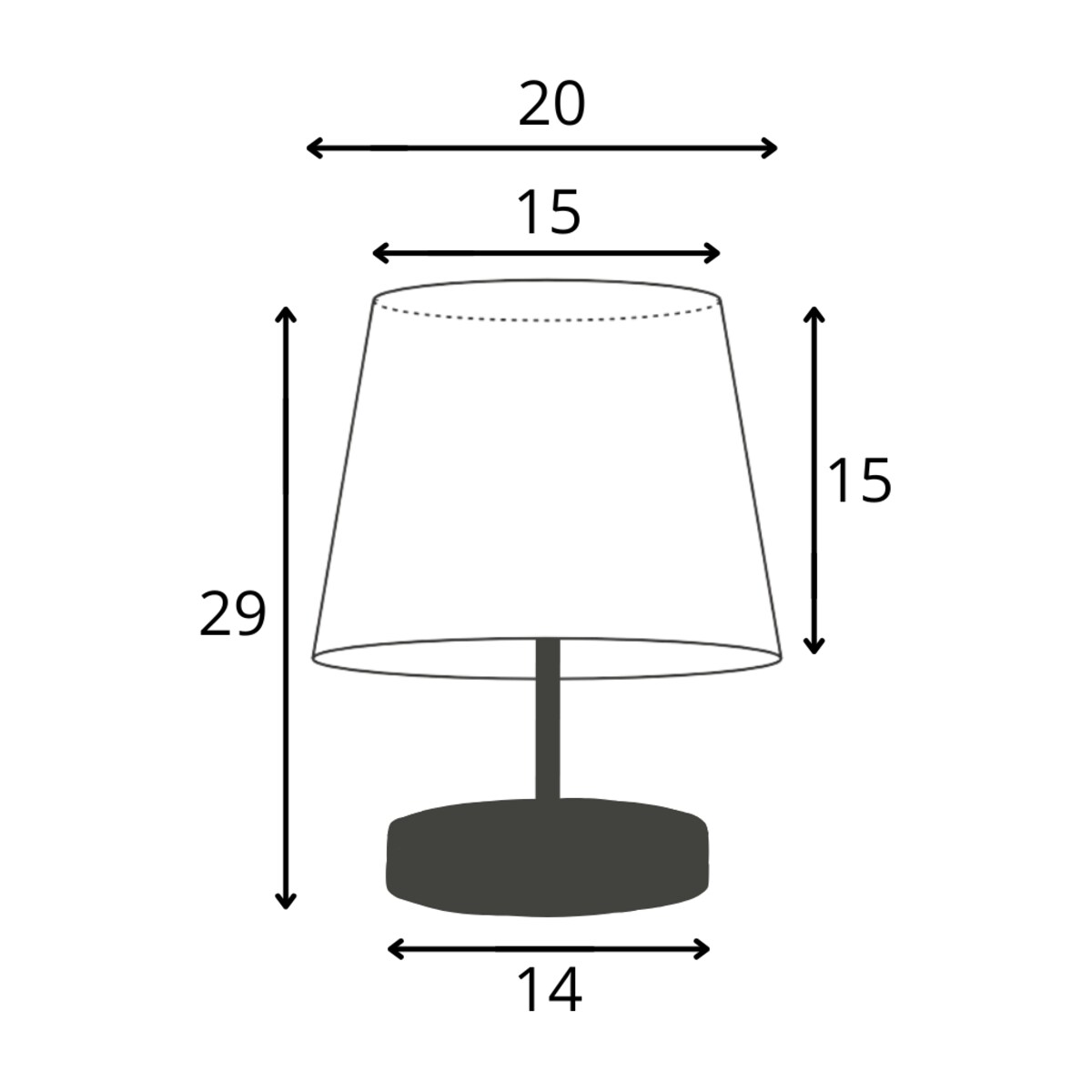 Lampka nocna na biurko lampa biurkowa LED z abażurem stożek PICOLO