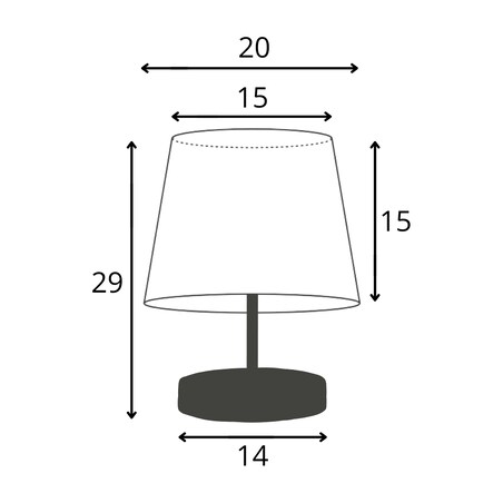 Lampka nocna na biurko lampa biurkowa LED z abażurem stożek PICOLO