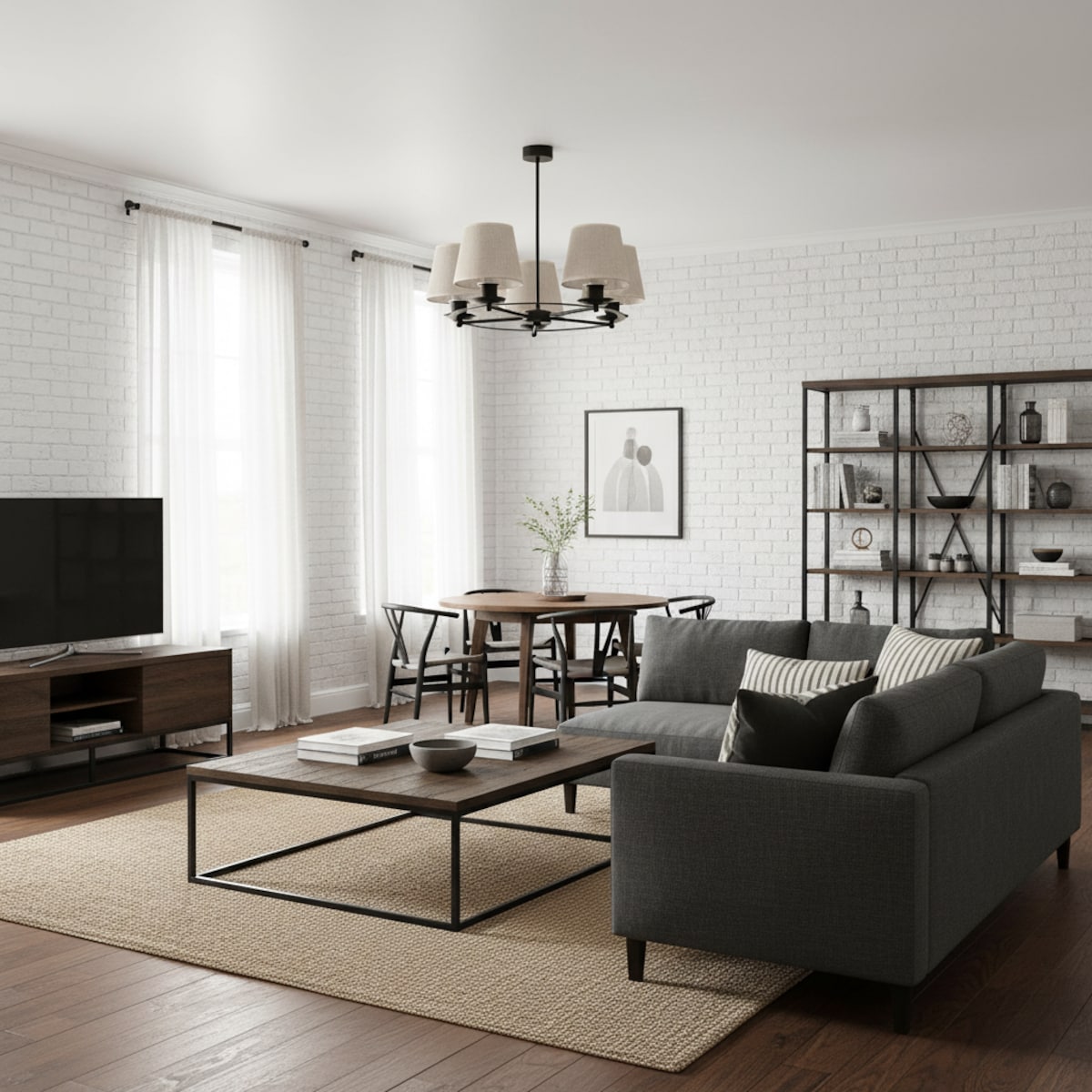lampa wisząca sufitowa boho z abażurami z juty edylit czarna
