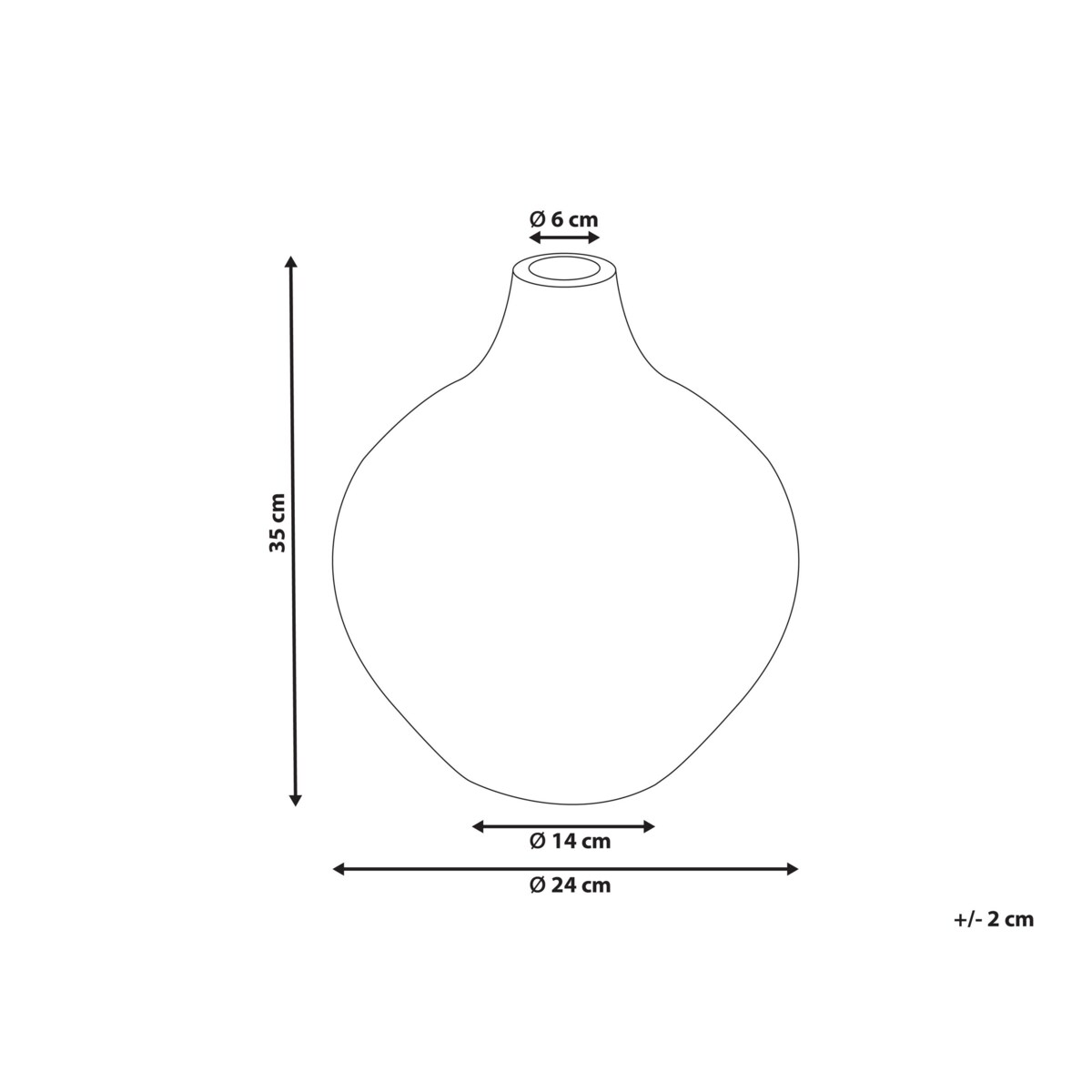 Wazon dekoracyjny z terakoty 35 cm czarno-biały KUALU
