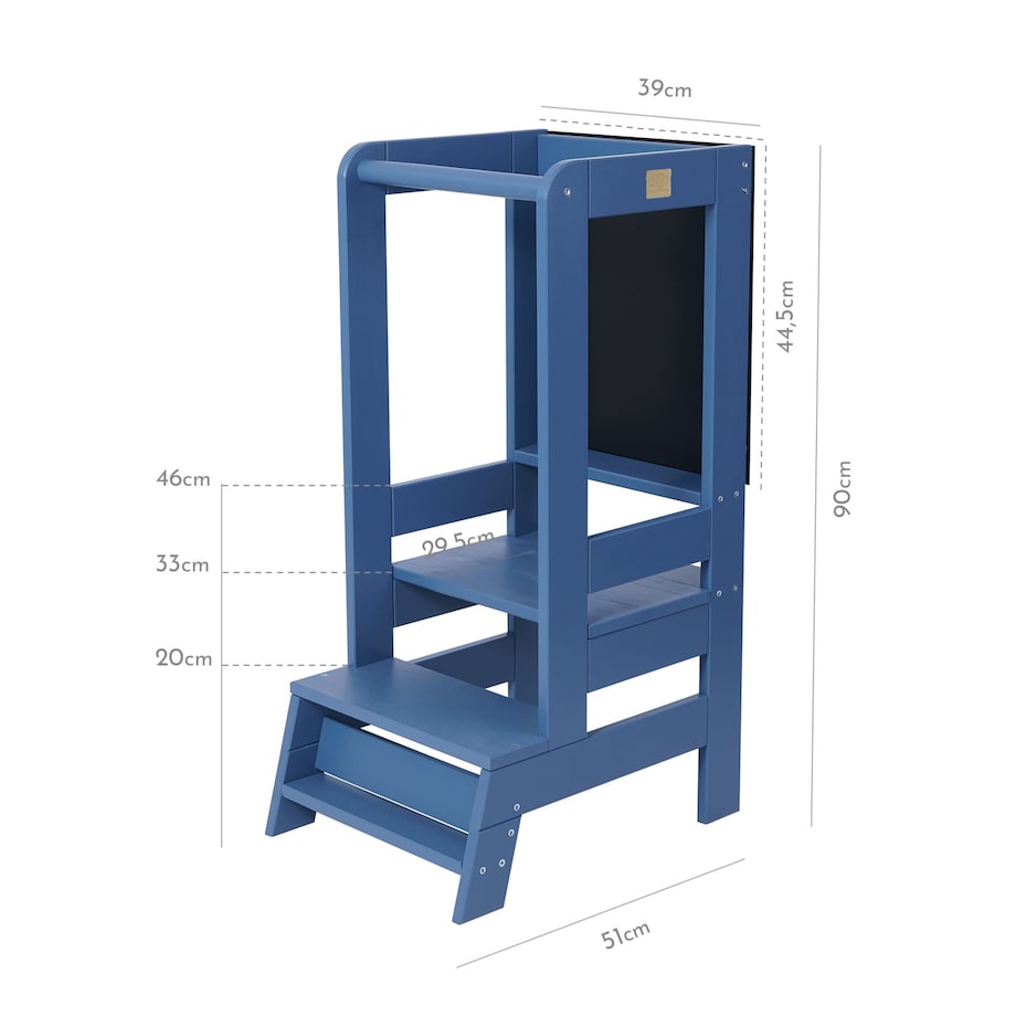 Kitchen Helper z Tablicą Drewniany Pomocnik Kuchenny dla Dziecka, Niebieski