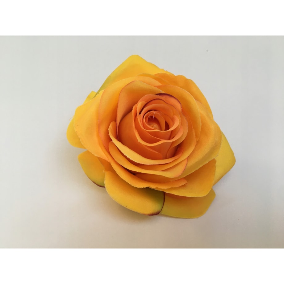 SZTUCZNE KWIATY główka kwiatowa wyrobowa RÓŻA pomarańczowa na bukiet stroik