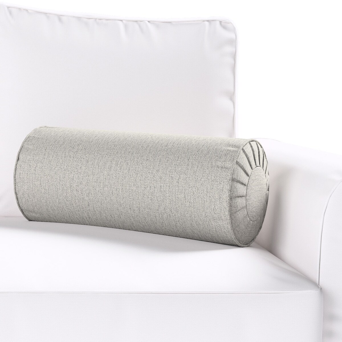 Poduszka wałek z zakładkami, szaro-beżowy, Ø20 x 50 cm, Madrid