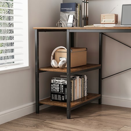 Biurko komputerowe metalowe gamingowe loftowe industrialne 2 półki 120 cm