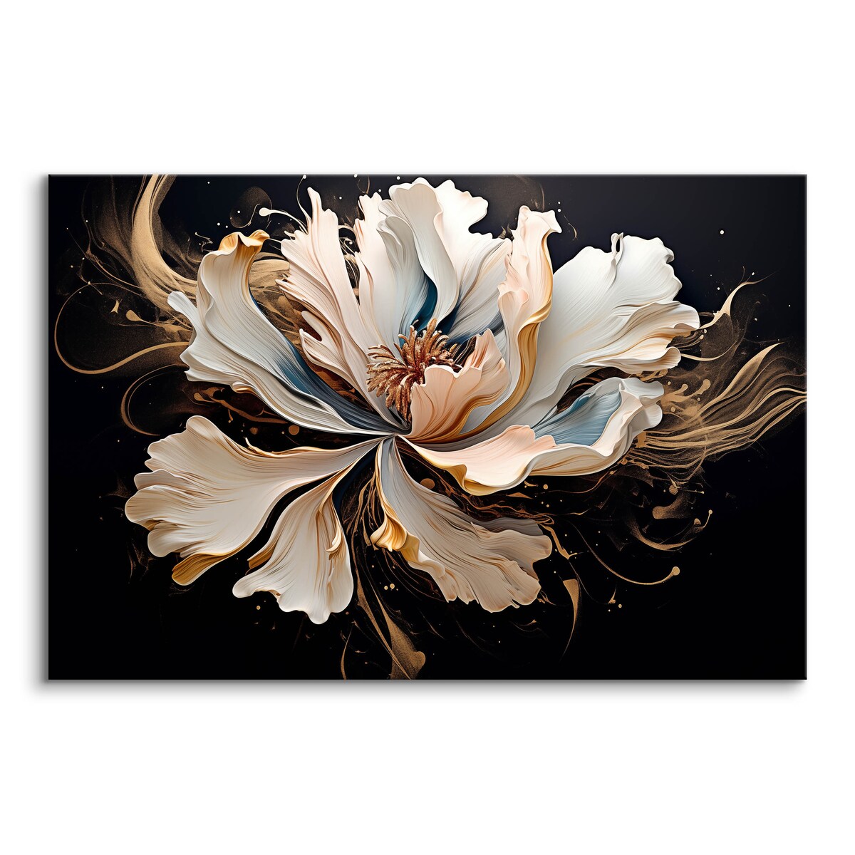 Obraz Do Salonu Abstrakcja Kwiaty Styl Glamour Nowoczesny Wzór 70x50cm