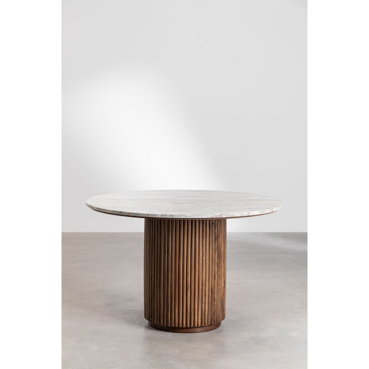 Okrągły stół z drewna mango z marmurem Ø120 cm