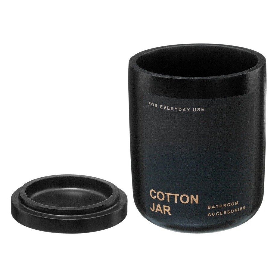 Pojemnik na waciki kosmetyczne BLACK, tworzywo sztuczne