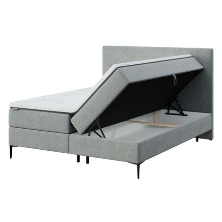 Mesonica Łóżko Kontynentalne Bufo, szare 160x200, materac nawierzchniowy 160x200 wys: 5 cm