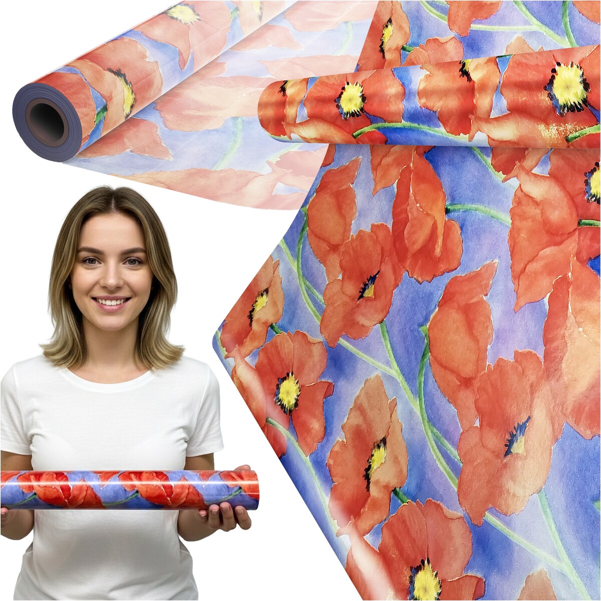 Papier Prezentowy Do Pakowania Prezentów 20 m MEGAROLKA Ozdobny Do Paczek Na Walentynki Urodziny