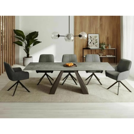 Stół rozkładany SALVADORE CERAMIC 160(240)x90 jasnoszary mat pietra di savoia