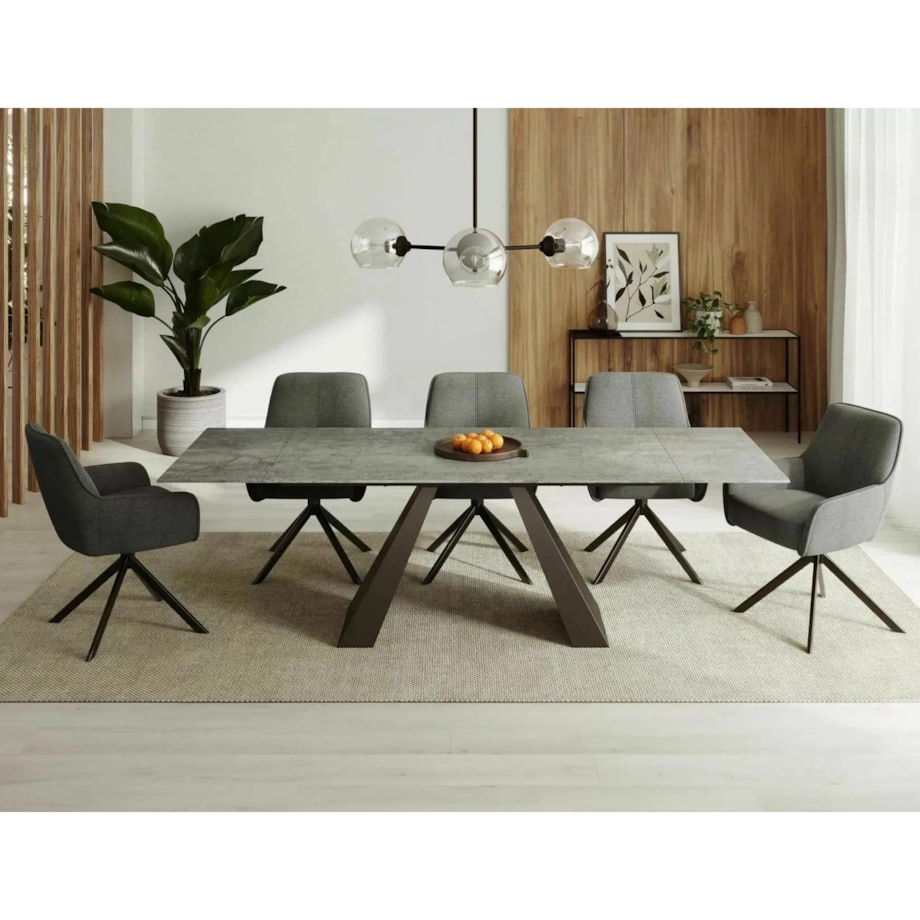 Stół rozkładany SALVADORE CERAMIC 160(240)x90 jasnoszary mat pietra di savoia