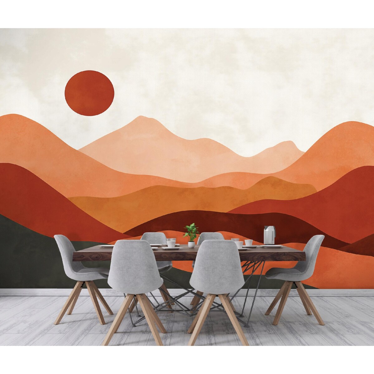 Fototapeta Do Sypialni Salonu Na Flizelinie Art Deco Abstrakcja Pomarańczowy 250x175