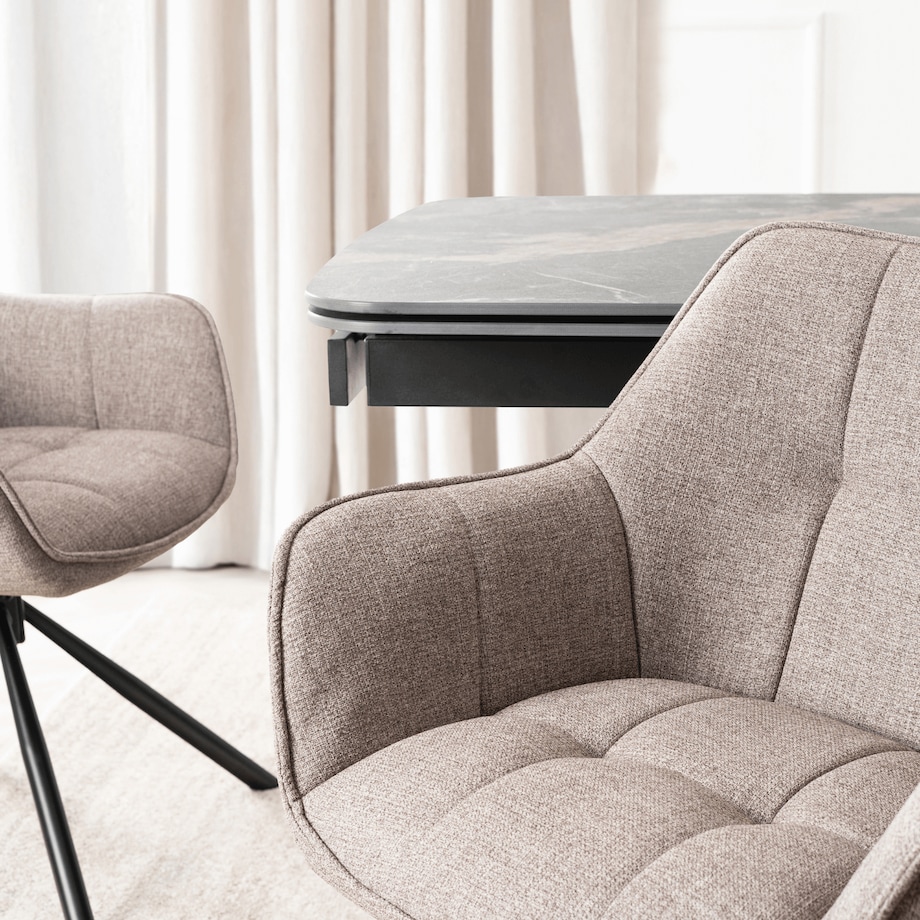 Krzesło Tapicerowane Obrotowe Kubełkowe Do Jadalni Salonu Cappucino PEONY 2