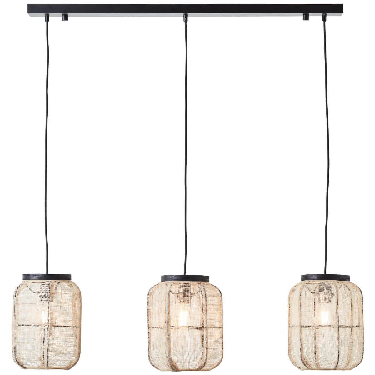 Lampa wisząca tuby Tanah 99565/76 Brilliant potrójna boho beżowy czarny