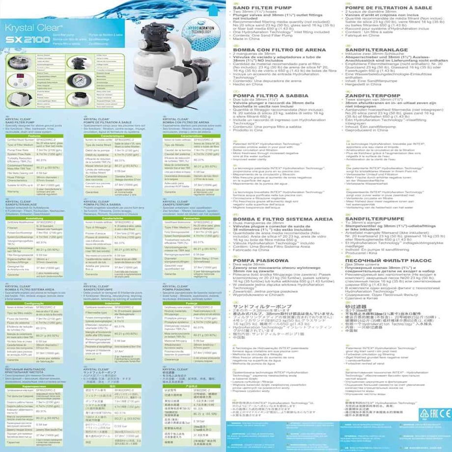 Intex Pompa z filtrem piaskowym Krystal Clear, 26646GS, 7,9 m³/h