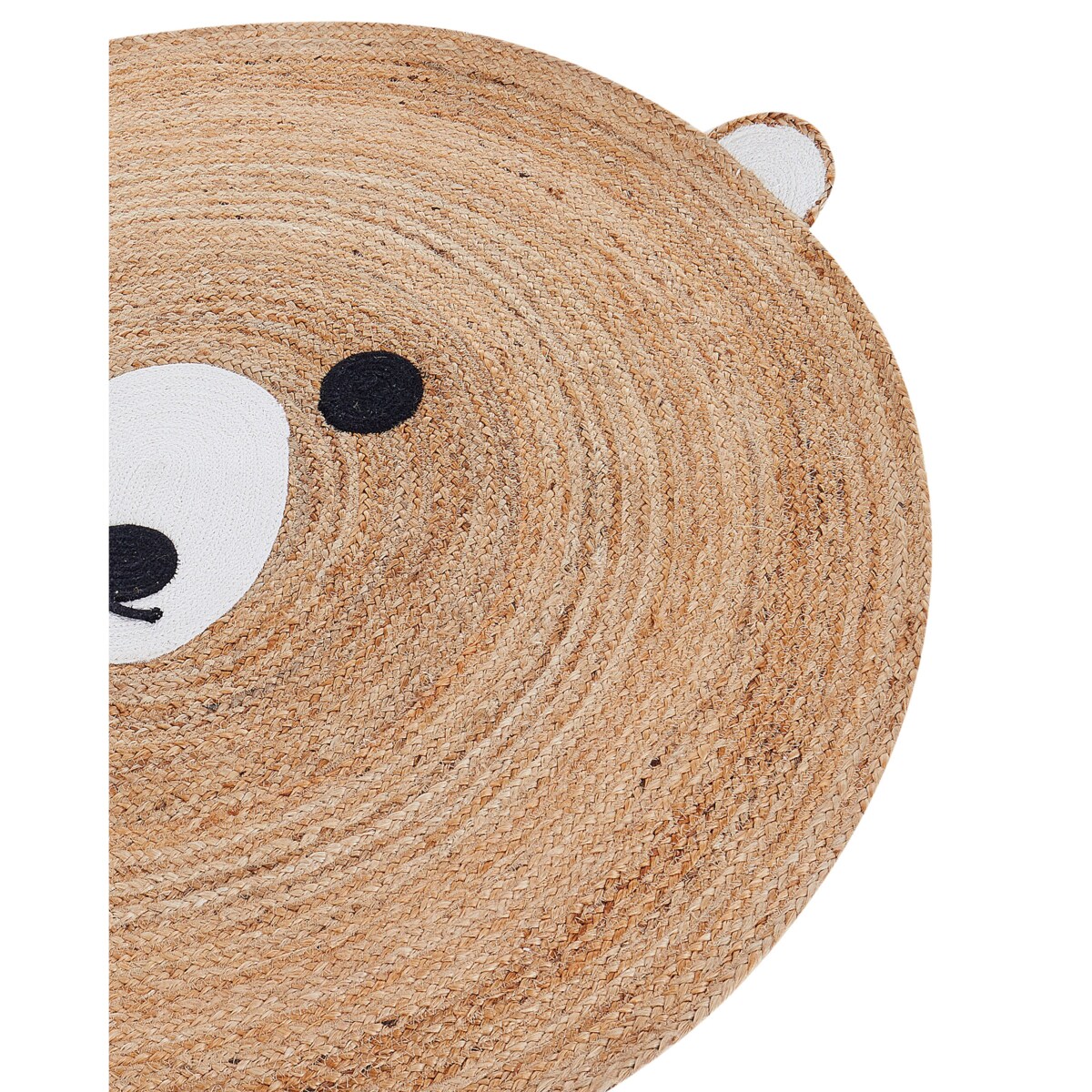 Dywan dziecięcy okrągły z juty miś 120 cm beżowy KOSALAR