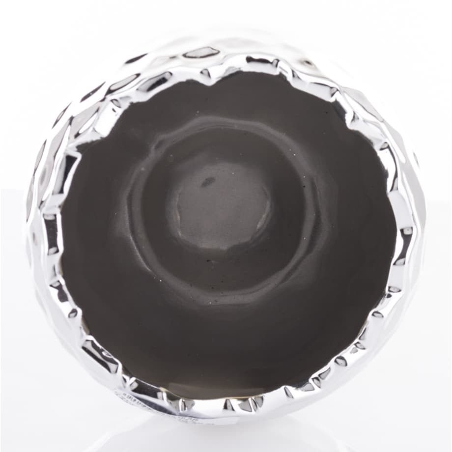 Osłonka srebrna kamionka 11x11x11 cm CASTEL - II