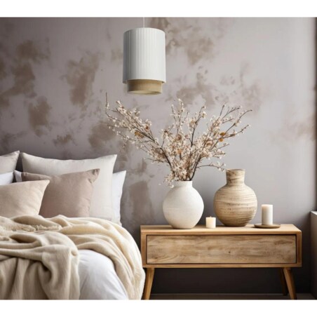 Lampa wisząca DUO LAMI LINE 25 biała/jutowa