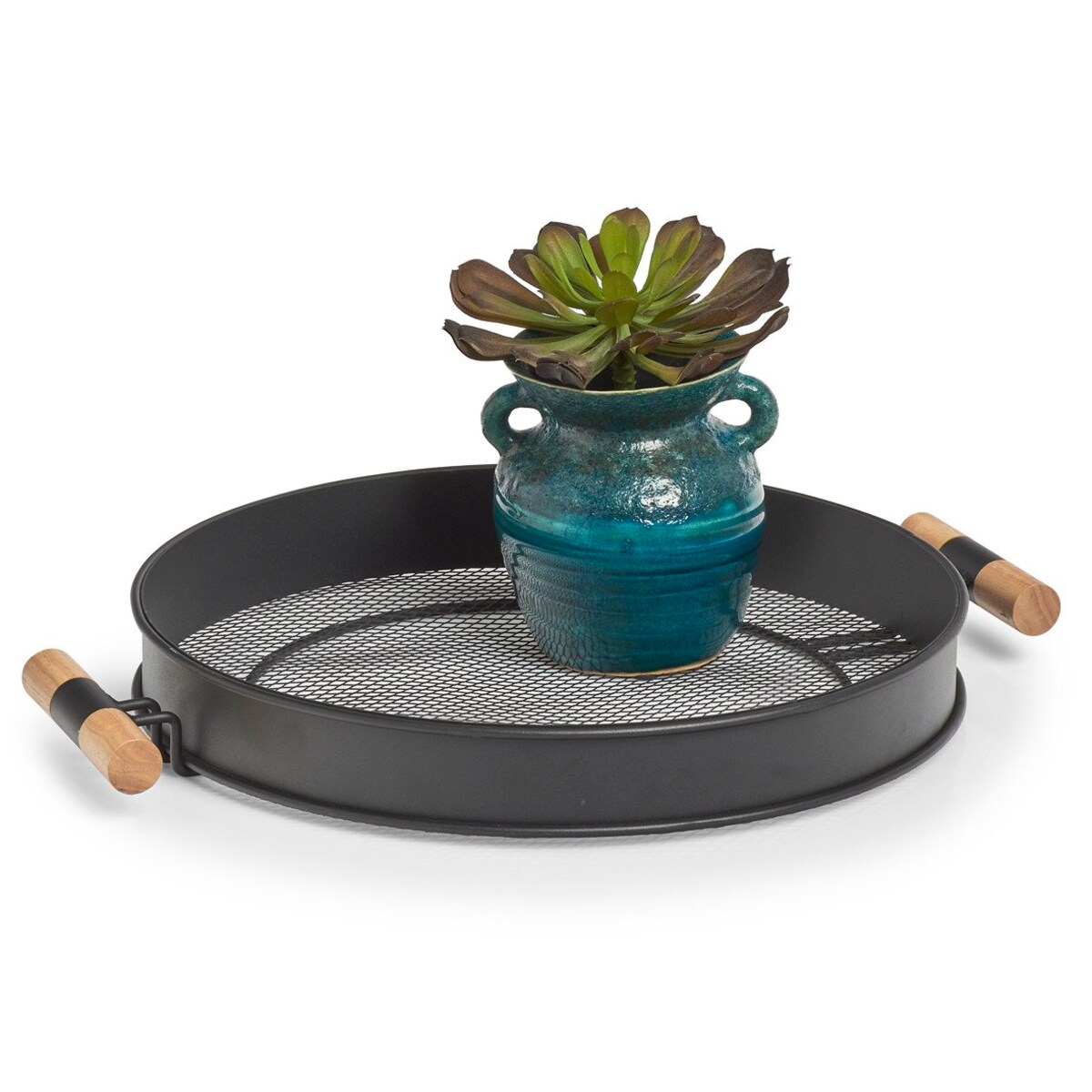 Taca metalowa z uchwytami, struktura siatki, Ø 48 cm, ZELLER