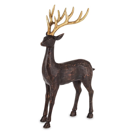 Figurka - stojący jeleń ciemnobrązowy 36x22x10 cm BALLER