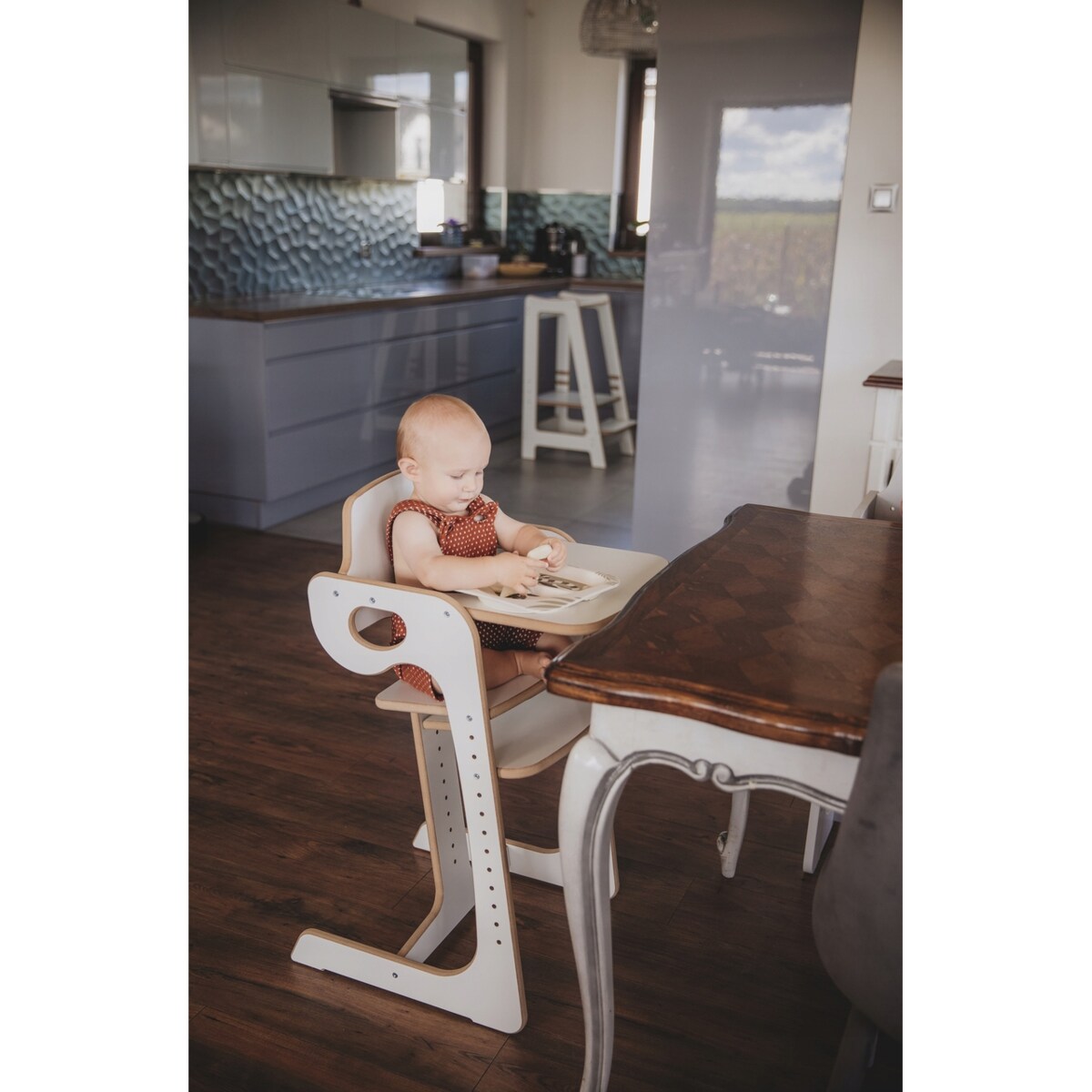 Krzesełko do karmienia DREWNIANE 3w1 REGULOWANE CERTYFIKOWANE