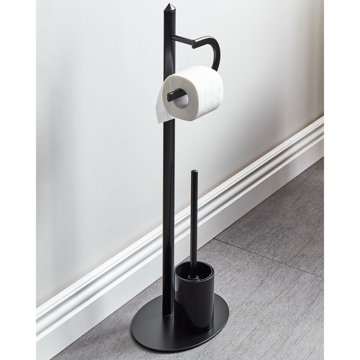 Stojak na papier i szczotkę toaletową czarny SARTO