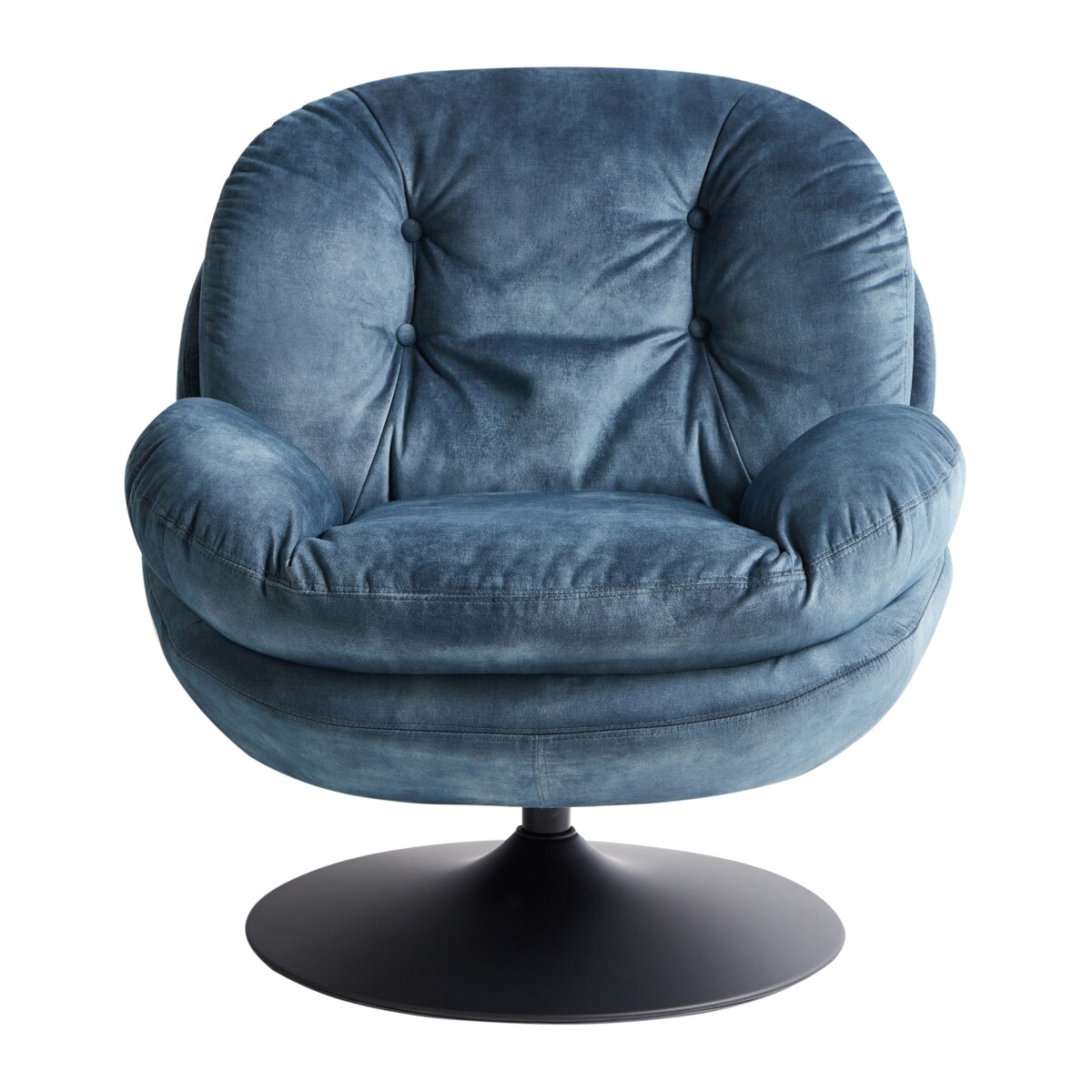 Fotel obrotowy NOLVIK Welur Ciemnoniebieski