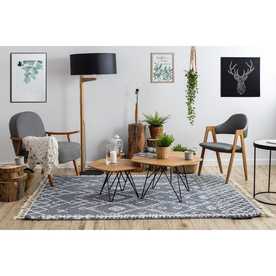 Dywan BERBER TANGER B5940 szary / biały 160x220 cm