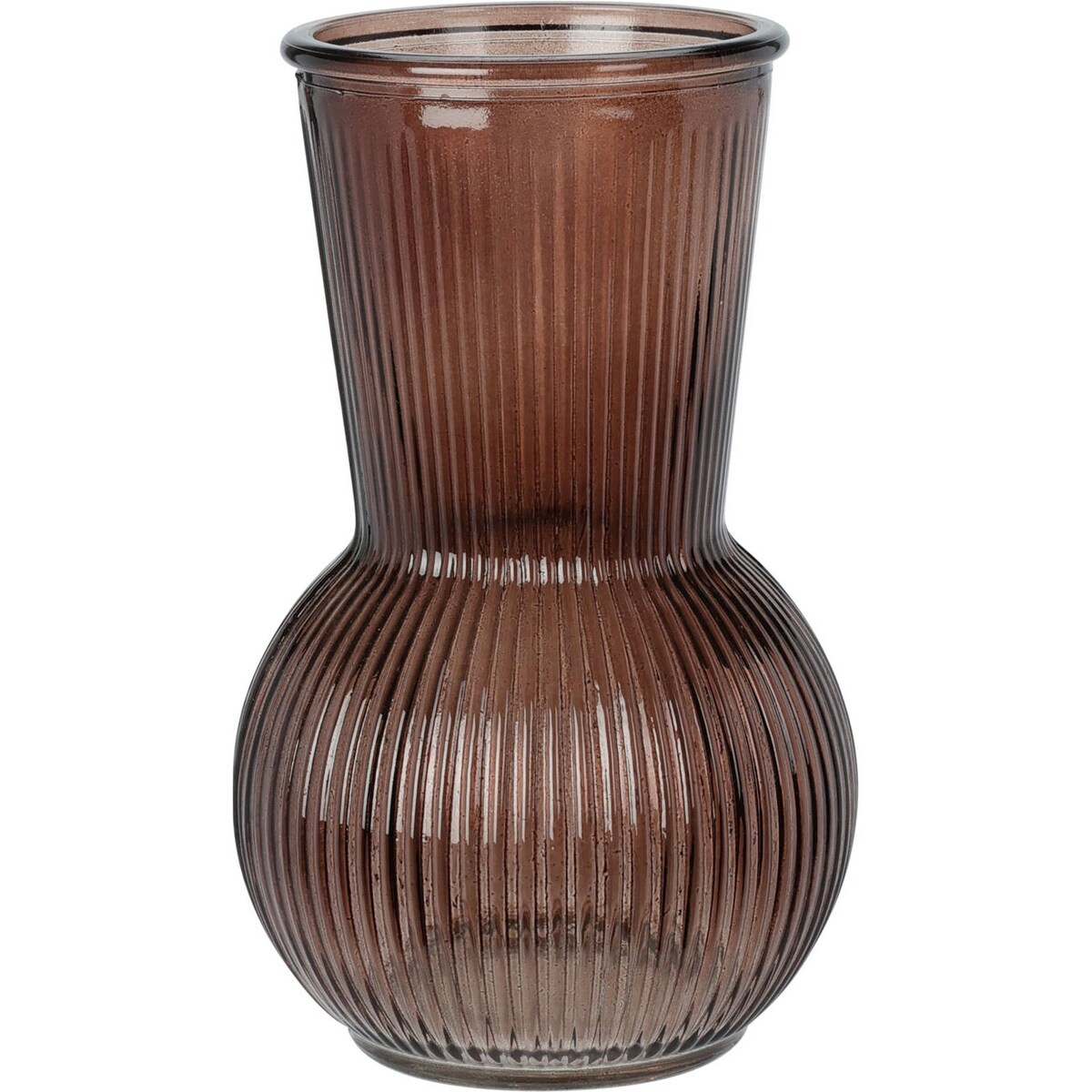 Wazon szklany ryftowany, 20 cm