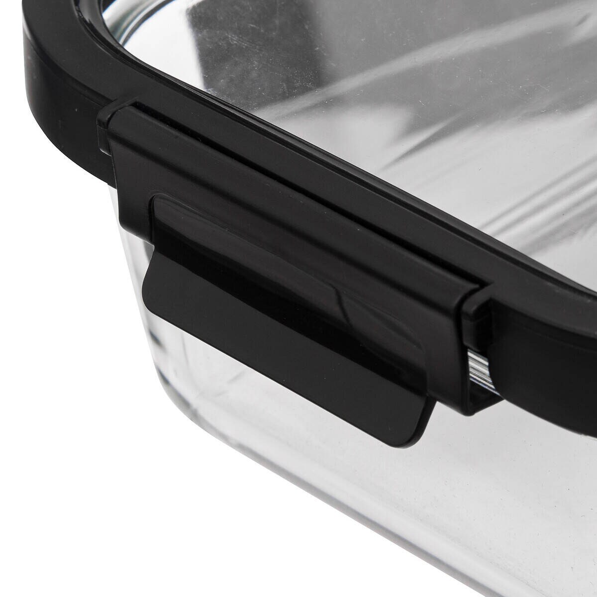 Szklany pojemnik na żywność z hermetyczną pokrywką, transparentny