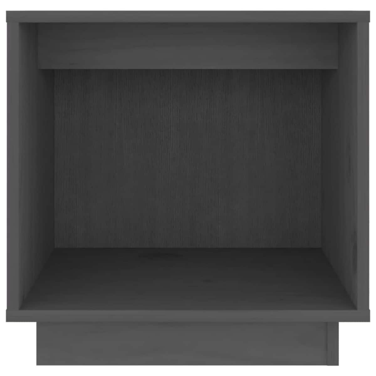vidaXL Szafka nocna, szara, 40x30x40 cm, lite drewno sosnowe