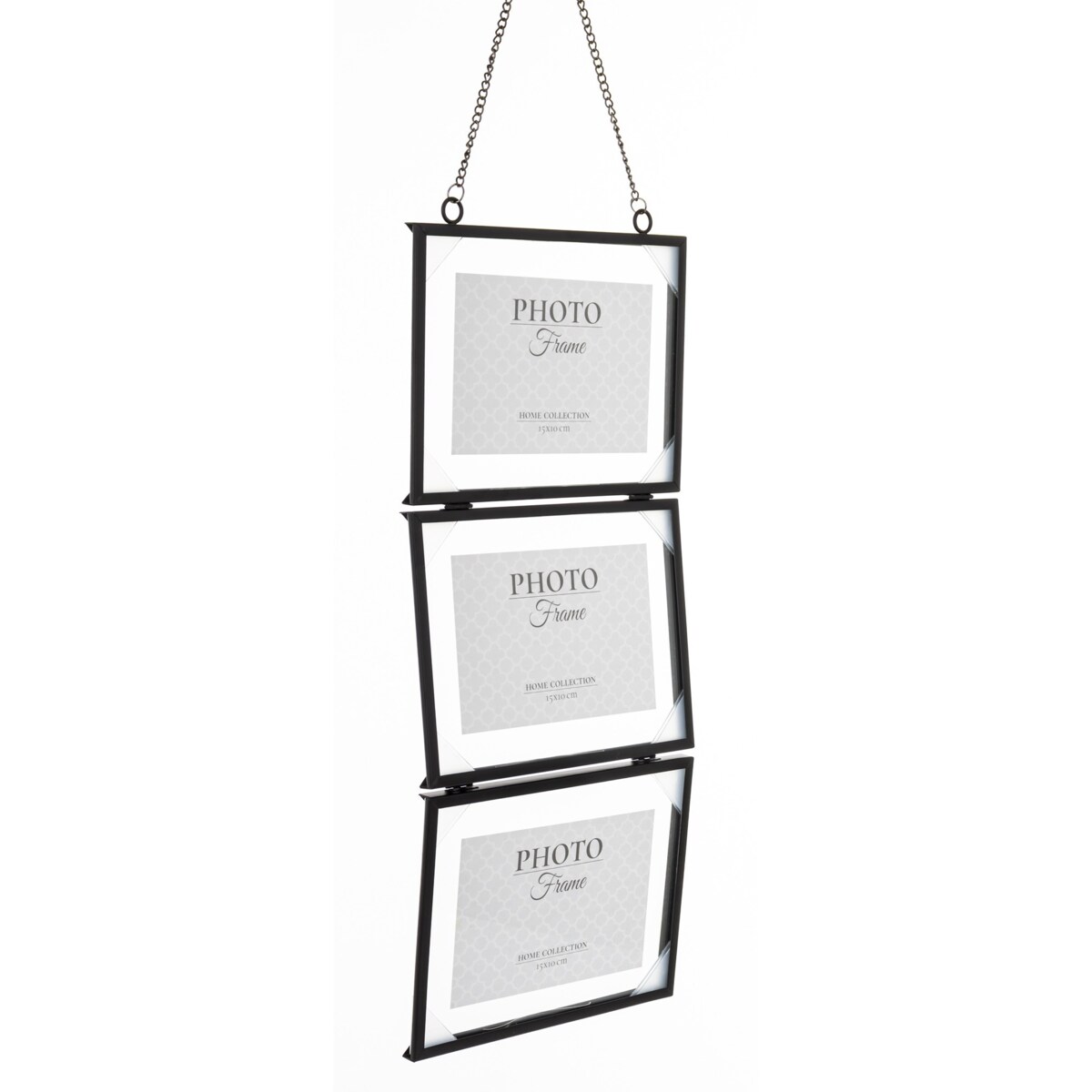 Ramki 3 szt. wiszące i połączone 64x20x15 cm CONNESSIONE czarne