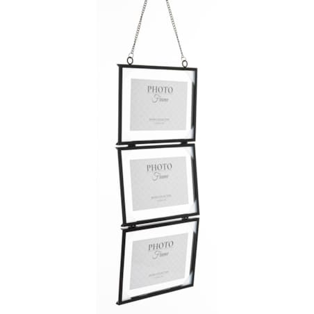 Ramki 3 szt. wiszące i połączone 64x20x15 cm CONNESSIONE czarne